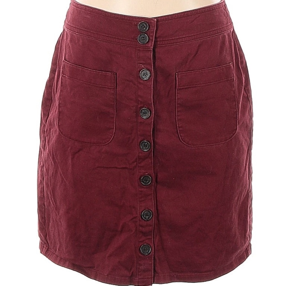 Loft high waisted maroon skirt- size 10